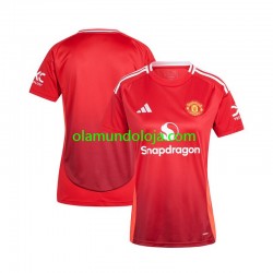 Camisola Manchester United Mulher Equipamento Primeiro 2024-2025 Manga Curta